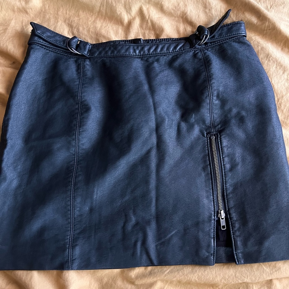 Free people faux leather mini skirt